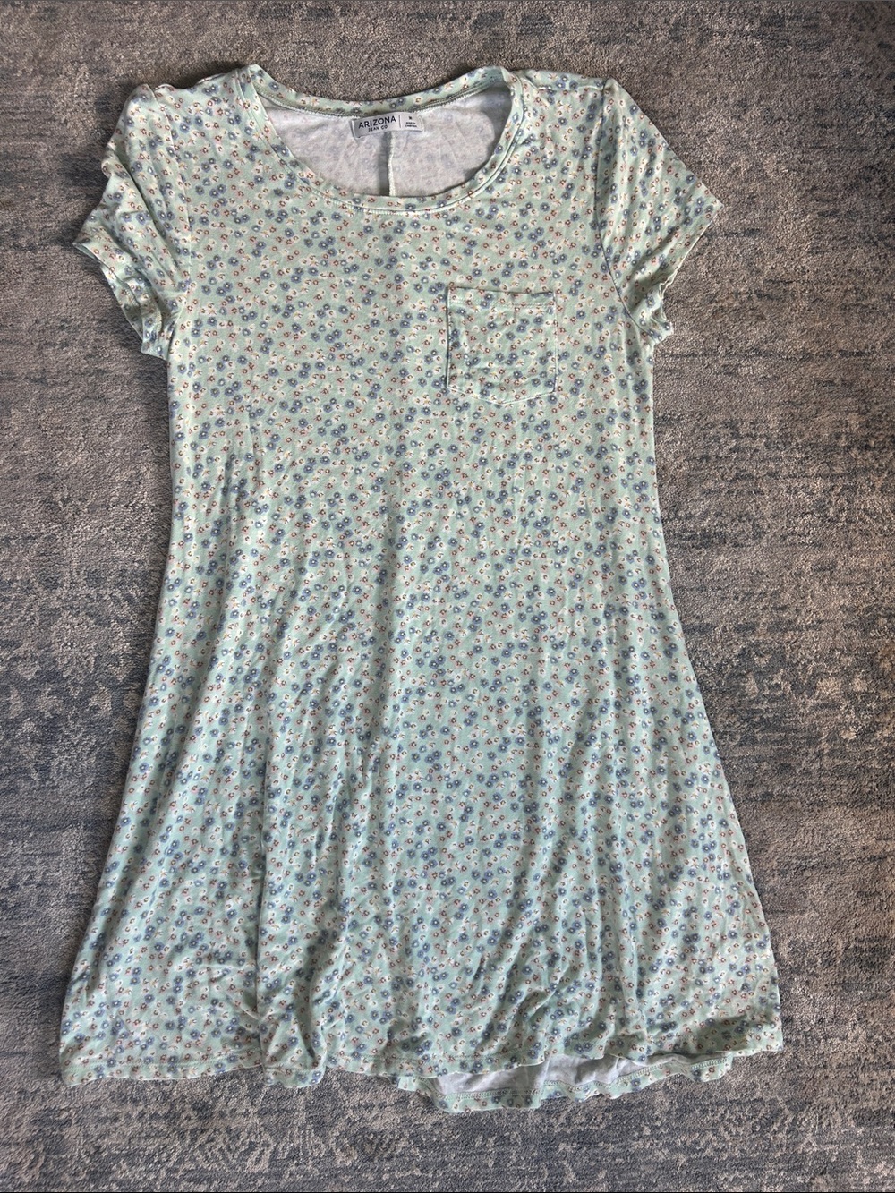 Arizona Jean Company  Floral T-Shirt Dress - Mint Green - Size Medium
